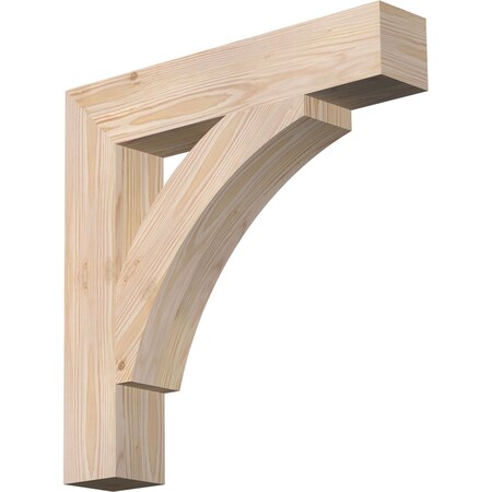 Ekena Millwork Thorton Block Smooth Bracket, Douglas Fir, 3 1/2"W x 20"D x 20"H BKT04X20X20THR05SDF